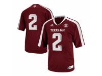 Youth Adidas Texas A&M Aggies #2 Johnny Manziel Red With SEC Patch Authentic NCAA Jersey