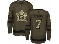 Youth Adidas Toronto Maple Leafs #7 Tim Horton Green Salute to Service NHL Jersey