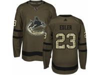 Youth Adidas Vancouver Canucks #23 Alexander Edler Green Salute to Service NHL Jersey