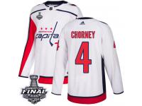 Youth Adidas Washington Capitals #4 Taylor Chorney White Away Authentic 2018 Stanley Cup Final NHL Jersey