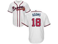 Youth Atlanta Braves #18 Matt Adams Majestic White Cool Base Jersey