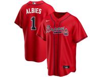 Youth Atlanta Braves Ozzie Albies Nike Red Alternate 2020 Player Jersey