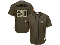 Youth Blue Jays #20 Josh Donaldson Green Salute to Service Stitched Baseball Jersey