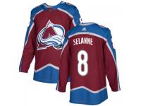 Youth Colorado Avalanche #8 Teemu Selanne adidas Burgundy Authentic Jersey