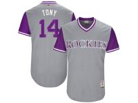 Youth Colorado Rockies Tony Wolters Tony Majestic Gray 2017 Players Weekend Jersey