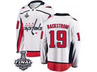 Youth Fanatics Branded Washington Capitals #19 Nicklas Backstrom White Away Breakaway 2018 Stanley Cup Final NHL Jersey