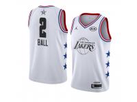 Youth Los Angeles Lakers #2 White Lonzo Ball 2019 All-Star Game Swingman Finished Jersey Men's