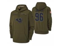 Youth Los Angeles Rams #96 Matt Longacre Olive 2018 Salute to Service Pullover Hoodie