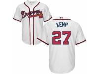 Youth Majestic Atlanta Braves #27 Matt Kemp Authentic White Home Cool Base MLB Jersey