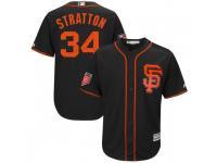 Youth Majestic Chris Stratton San Francisco Giants Player Black Cool Base 2018 Spring Training Jersey