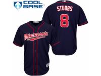 Youth Majestic Minnesota Twins #8 Drew Stubbs Authentic Navy Blue Alternate Road Cool Base MLB Jersey