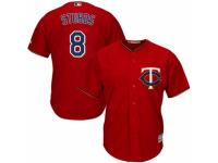 Youth Majestic Minnesota Twins #8 Drew Stubbs Authentic Scarlet Alternate Cool Base MLB Jersey