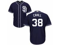 Youth Majestic San Diego Padres #38 Trevor Cahill Authentic Navy Blue Alternate 1 Cool Base MLB Jersey