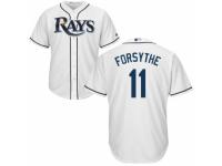 Youth Majestic Tampa Bay Rays #11 Logan Forsythe White Home Cool Base MLB Jersey