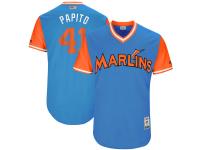 Youth Miami Marlins Justin Bour Papito Majestic Blue 2017 Players Weekend Jersey