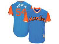 Youth Miami Marlins Wei-Yin Chen Weigh-In Majestic Blue 2017 Players Weekend Jersey