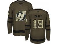 Youth New Jersey Devils #19 Travis Zajac Adidas Green Authentic Salute To Service NHL Jersey