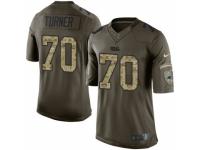 Youth Nike Carolina Panthers #70 Trai Turner Limited Green Salute to Service NFL Jersey