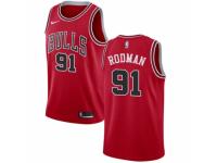 Youth Nike Chicago Bulls #91 Dennis Rodman  Red Road NBA Jersey - Icon Edition