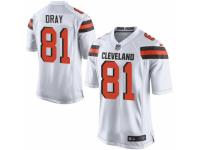 Youth Nike Cleveland Browns #81 Jim Dray Elite White NFL Jersey