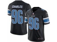 Youth Nike Detroit Lions #96 Stefan Charles Limited Black Rush NFL Jersey