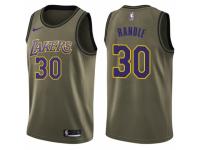 Youth Nike Los Angeles Lakers #30 Julius Randle Swingman Green Salute to Service NBA Jersey
