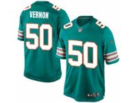 Youth Nike Miami Dolphins #50 Olivier Vernon Limited Aqua Green Alternate NFL Jersey