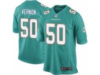 Youth Nike Miami Dolphins #50 Olivier Vernon Limited Aqua Green Team Color NFL Jersey