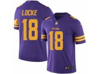 Youth Nike Minnesota Vikings #18 Jeff Locke Limited Purple Rush NFL Jersey