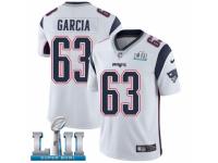 Youth Nike New England Patriots #63 Antonio Garcia White Vapor Untouchable Limited Player Super Bowl LII NFL Jersey