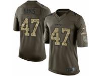 Youth Nike New York Jets #47 Kellen Davis Limited Green Salute to Service NFL Jersey