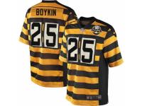 Youth Nike Pittsburgh Steelers #25 Brandon Boykin Game Yellow Black Alternate 80th Anniversary Throwback NFL Jersey