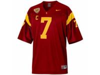 Youth Nike USC Trojans #7 Matt Barkley Red With PAC-12 C Patch Authentic NCAA Jersey