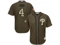 Youth Phillies #4 Jimmy Foxx Green Salute to Service Stitched Baseball Jersey