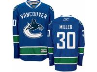Youth Reebok Vancouver Canucks #30 Ryan Miller Premier Navy Blue Home NHL Jersey
