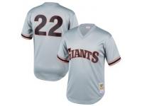 Youth San Francisco Giants Will Clark Mitchell & Ness Gray Cooperstown Collection Mesh Batting Practice Jersey