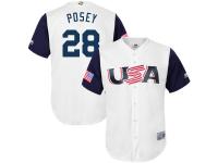 Youth USA Baseball Buster Posey Majestic White 2017 World Baseball Classic Jersey