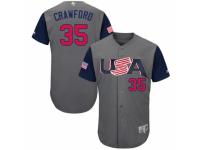 Youth USA Baseball Majestic #35 Brandon Crawford Gray 2017 World Baseball Classic Authentic Team Jersey