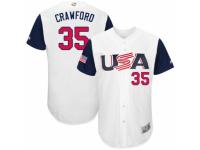 Youth USA Baseball Majestic #35 Brandon Crawford White 2017 World Baseball Classic Authentic Team Jersey