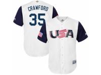 Youth USA Baseball Majestic #35 Brandon Crawford White 2017 World Baseball Classic Team Jersey