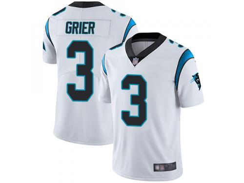 #3 Limited Will Grier White Football Road Men's Jersey Carolina Panthers Vapor Untouchable