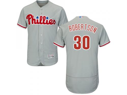 #30 David Robertson Grey Baseball Road Men's Jersey Philadelphia Phillies Flex Base