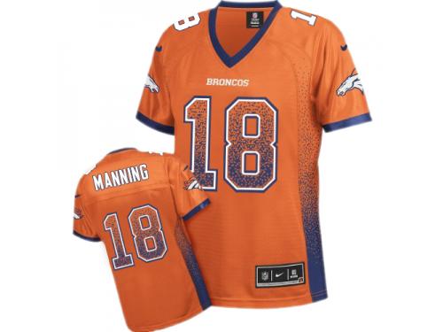 Denver Broncos Peyton Manning Women's Jersey - Orange Drift Fashion Nike NFL #18 Game