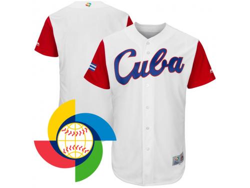 Men 2017 World Baseball Classic Cuba White Authentic Team Jersey