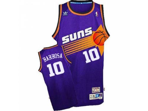 Men Adidas Phoenix Suns #10 Leandro Barbosa Swingman Purple Throwback NBA Jersey