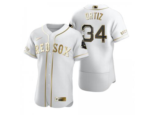 Men Boston Red Sox David Ortiz Nike White Golden Edition Jersey