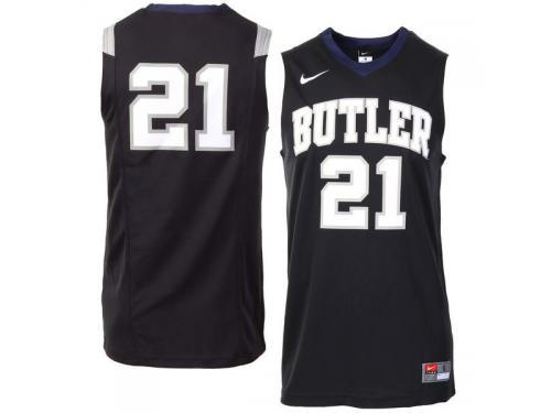 Men Butler Bulldogs #21 Nike Replica Master Jersey - Black