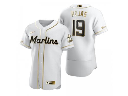 Men Miami Marlins Miguel Rojas Nike White Golden Edition Jersey