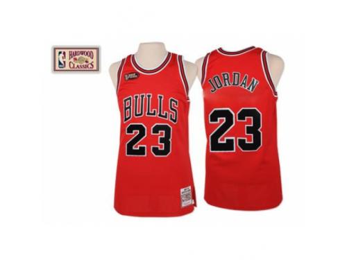 Men Mitchell and Ness Chicago Bulls #23 Michael Jordan Swingman Red Final Patch Throwback NBA Jersey