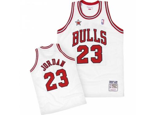 Men Mitchell and Ness Chicago Bulls #23 Michael Jordan Swingman White 1998 Throwback NBA Jersey